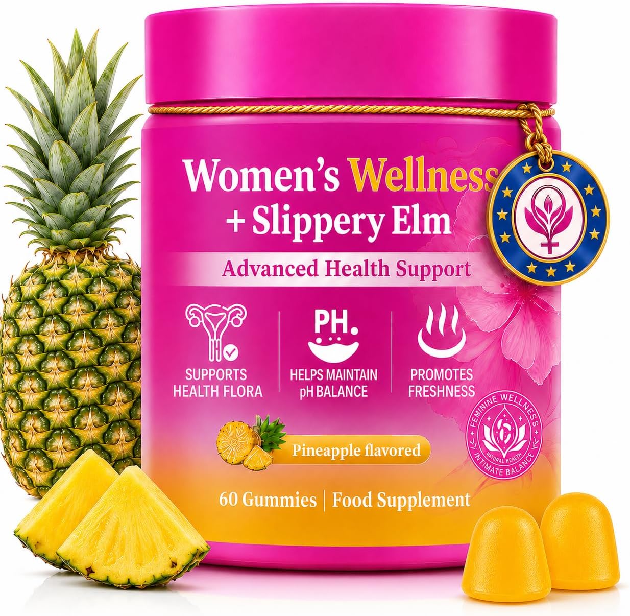 Women's Daily Balance Gummies with Slippery Elm, Premium Fem