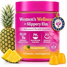 Women's Daily Balance Gummies with Slippery Elm, Premium Feminine Health Supplement,Feminine Gummies for pH Balance,Health Support,Digestive & Immune Support,Daily Intimate Care for Women 60 Gummies