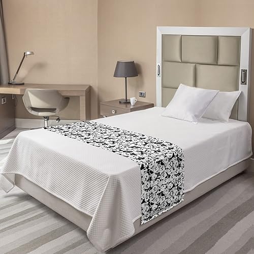 Miniatura 4 de Ambesonne Animal Bed Runner, Funny Panda Bears Family with Flower Petals Arctic Polar Graphic Art, Decorative Accent Bedding Scarf for Hotels Homes