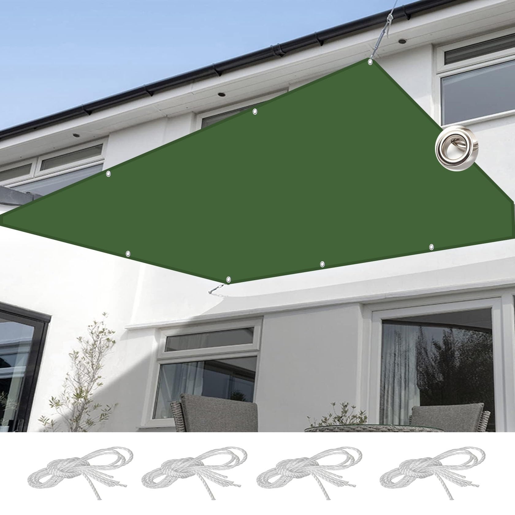Voile d'ombrage rectangulaire 6x10m anti-UV pour résoudre les problèmes de forte chaleur au patio