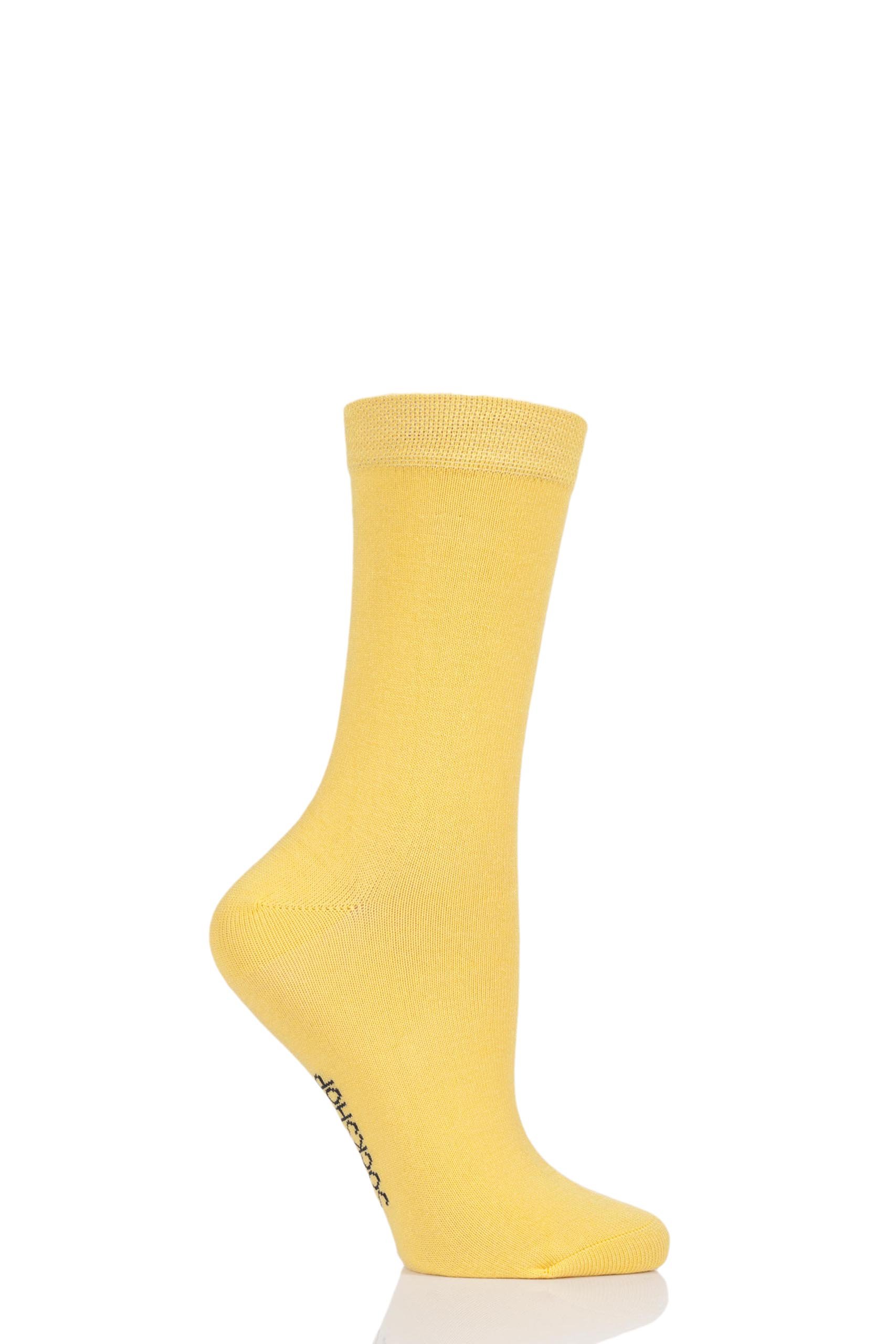 SockShop Ladies Colour Burst Vibrant Bamboo Socks with Smooth Toe Seams Pack of 1 Hello Sunshine 4-8