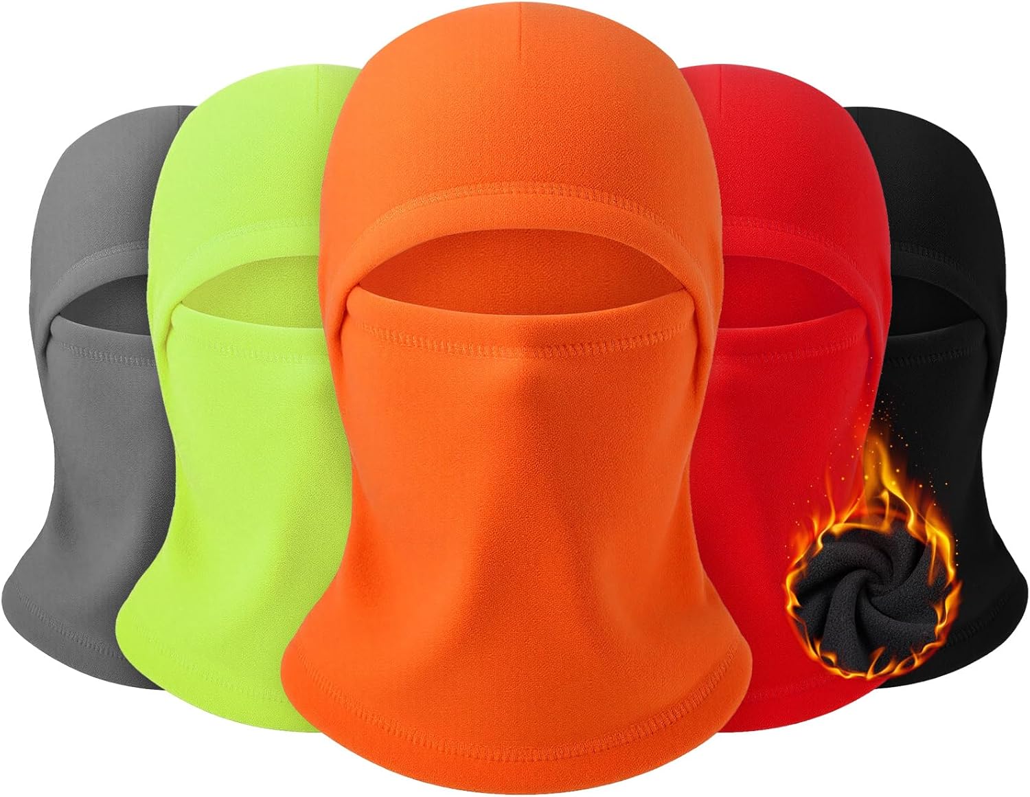 5 Packs Fleece Balaclava Ski Mask Winter Warm Motorcycle Helmet Full Head Face Mask Covering for Cold Weather