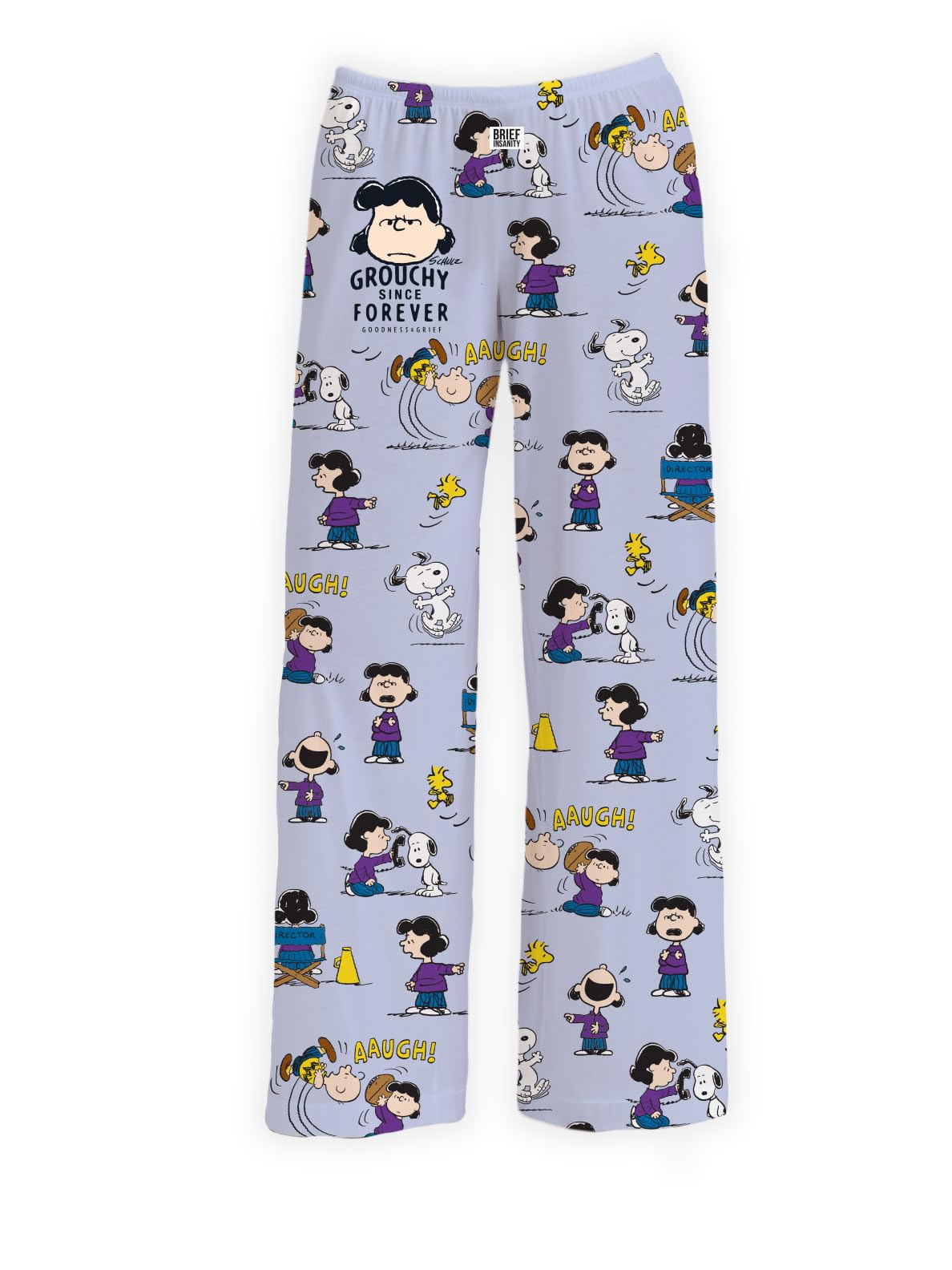 BRIEF INSANITY Peanuts Character Pajama Pants for Men &amp; Women, Soft Snoopy Pajamas with Side Pockets &amp; Elastic Waist