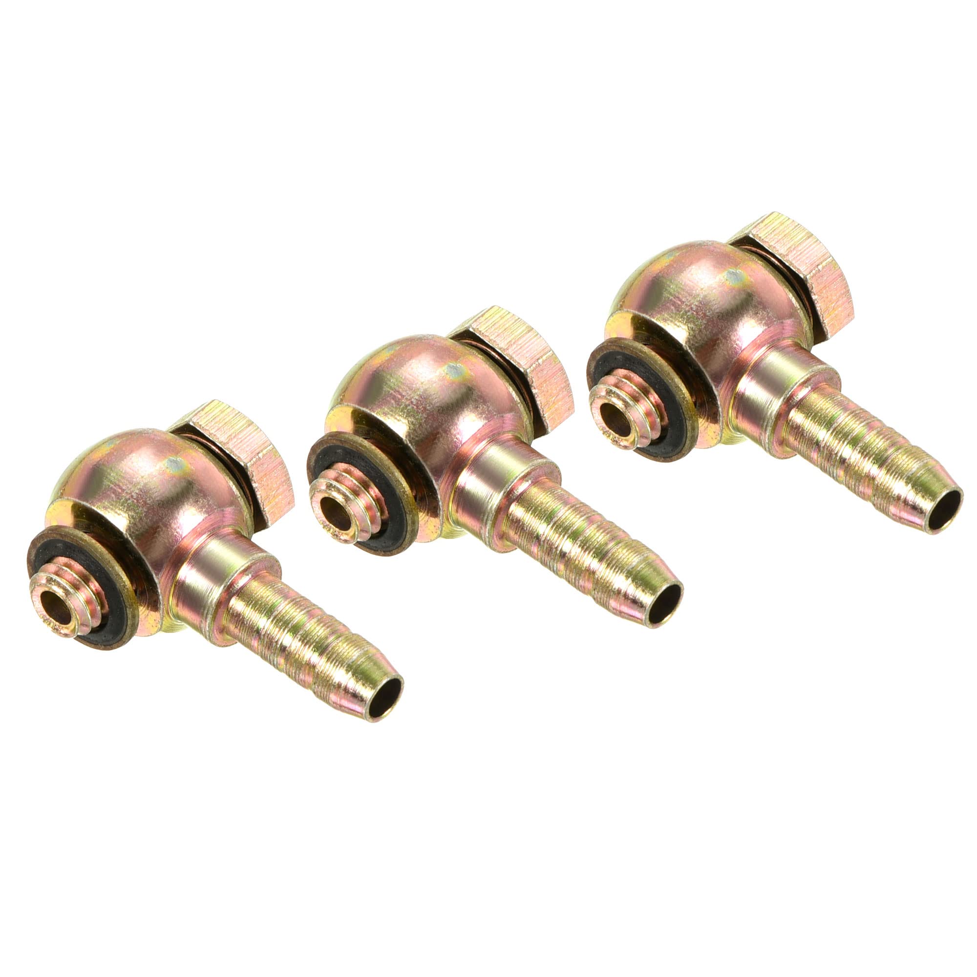 Raccord cannelé 6 mm M6 acier carbone doré PATIKIL pour une étanchéité mécanique durable