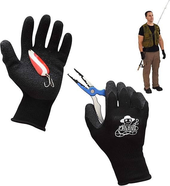 Fish Handling/Cleaning Gloves Textured Grip Palm Soft Lining Fillet