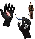 Fish Handling/Cleaning Gloves Textured Grip Palm Soft Lining Fillet Gloves – One Size Fits Most L to XL