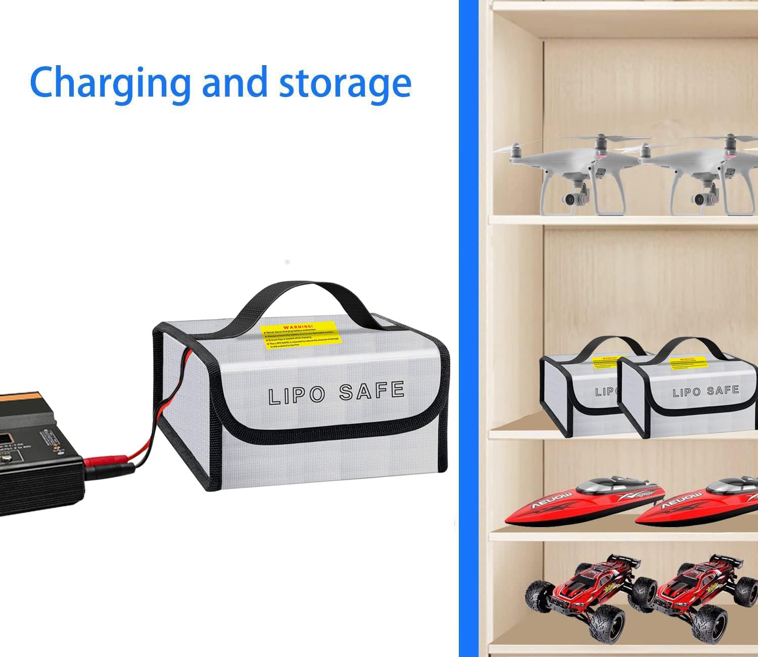 185 x 120 x 80 mm Lipo Akku Safe Bag Feuerfeste Ladetasche für RC Lipo Akku Pack Aufbewahrung Laden Transport Home Office Travel Lipo Safe Storage Pouch