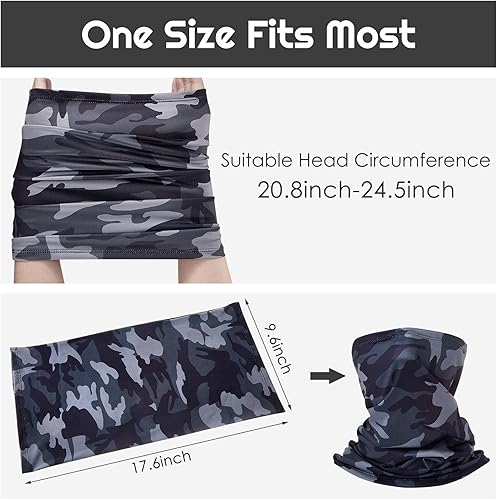 Miniatura 2 de Tarpop 40 unidades de polainas de cuello de camuflaje para hombres, bandana de enfriamiento para la cara, protección solar, polaina, bufanda,