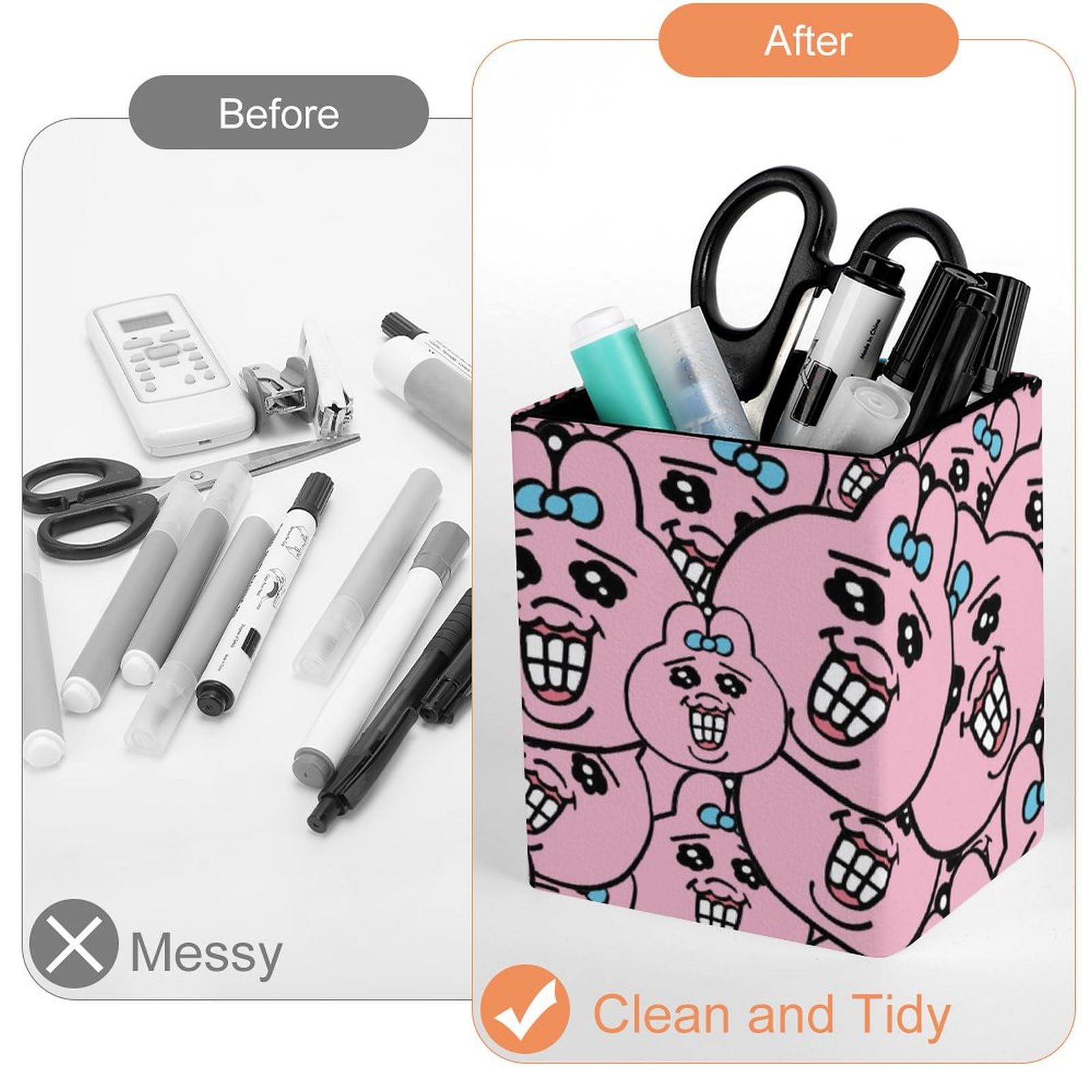 Amazon | おぱんちゅうさぎ(出っ歯) ペン立て ペンスタンド 角型