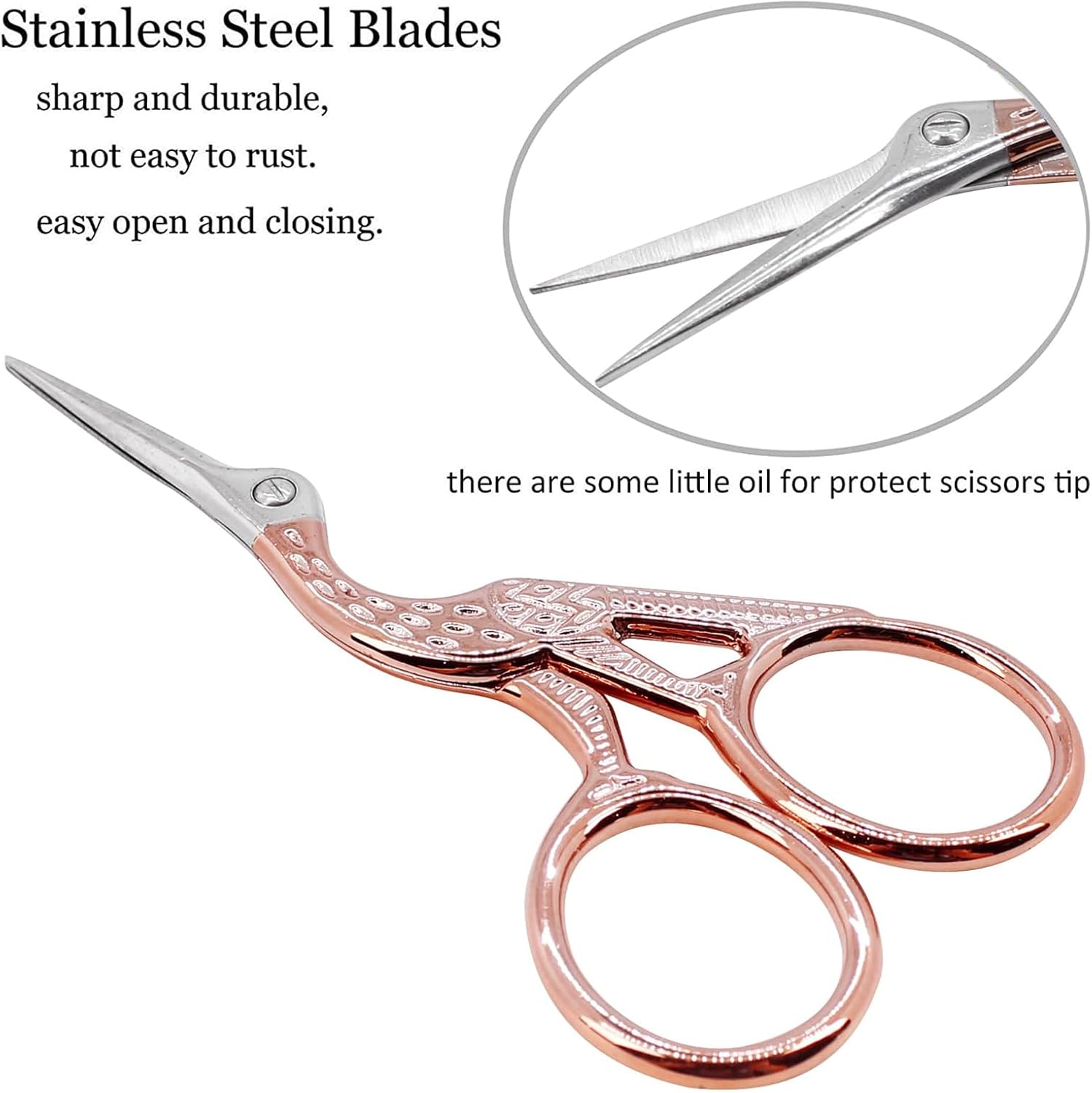 3.6 Inch Handicraft Scissors DIY Projects, Sewing Embroidery Crochet Use, Stainless Steel Blades Small Size