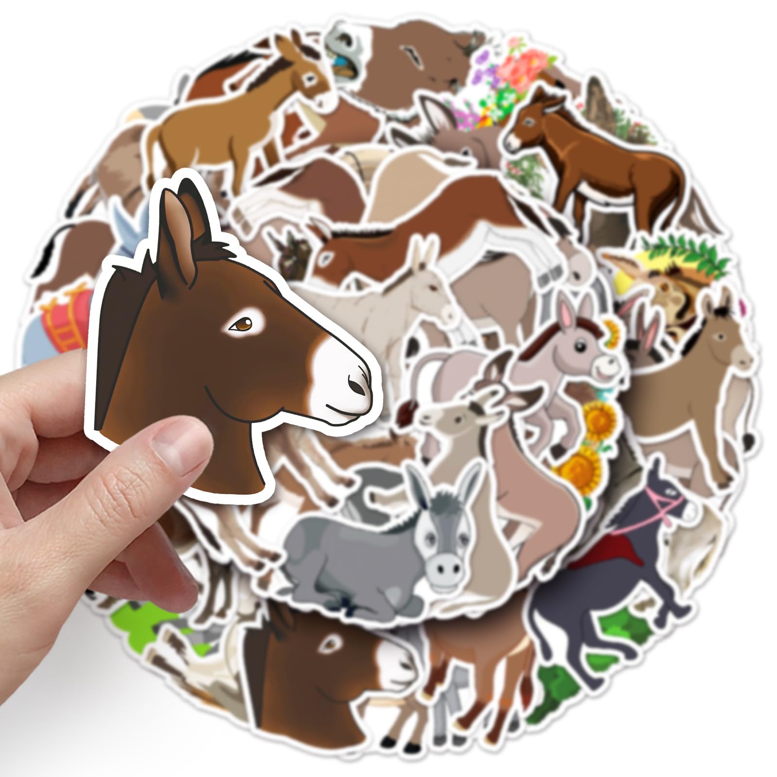 Donkey Stickers for Laptop (50 PCS),Gift for Children Teens Adults Girl Boys,Waterproof Stickers for Water Bottle,Donkey Vinyl Stickers for Scrapbook,Skateboard,Bike,Phone,Dairy - Image 4