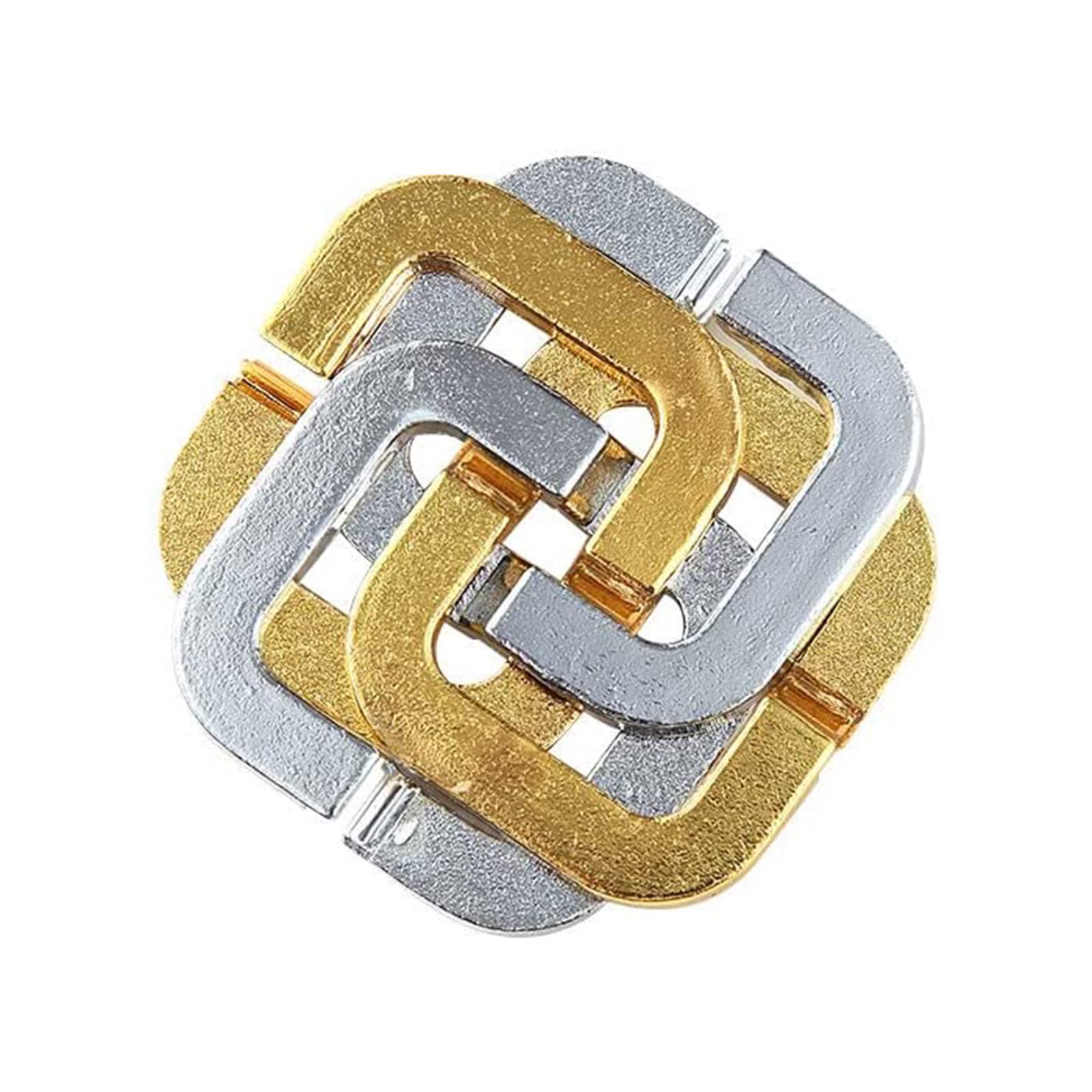 ONE TO FOUR Brain Teaser Puzzle, Cast Metal Disentanglement Puzzle, Interlocking Unlock IQ Test for Adults Kids, Mind Games for Entertainment, Puzzle Gifts for Children, 4C