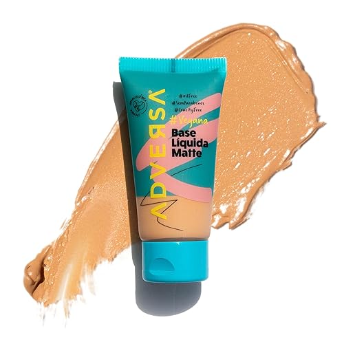Vista 15 de ADVERSA - Base líquida vegana mate - Maquillaje facial, maquillaje de base de cobertura completa, belleza y cuidado personal - Sin crueldad, sin