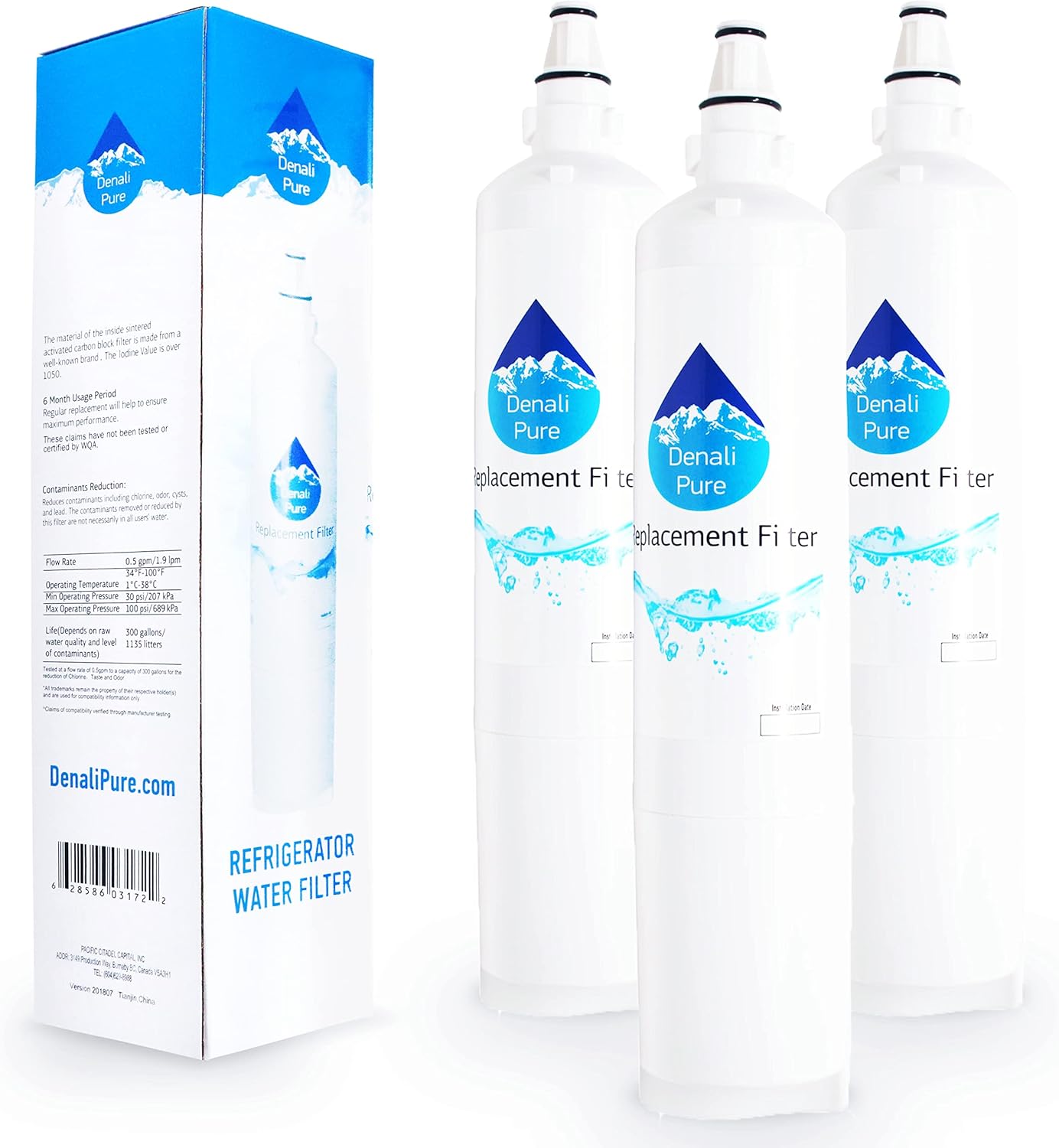 3-Pack Replacement for LG LT600P Refrigerator Water Filter - Compatible with LG LT600P Fridge Water Filter Cartridge