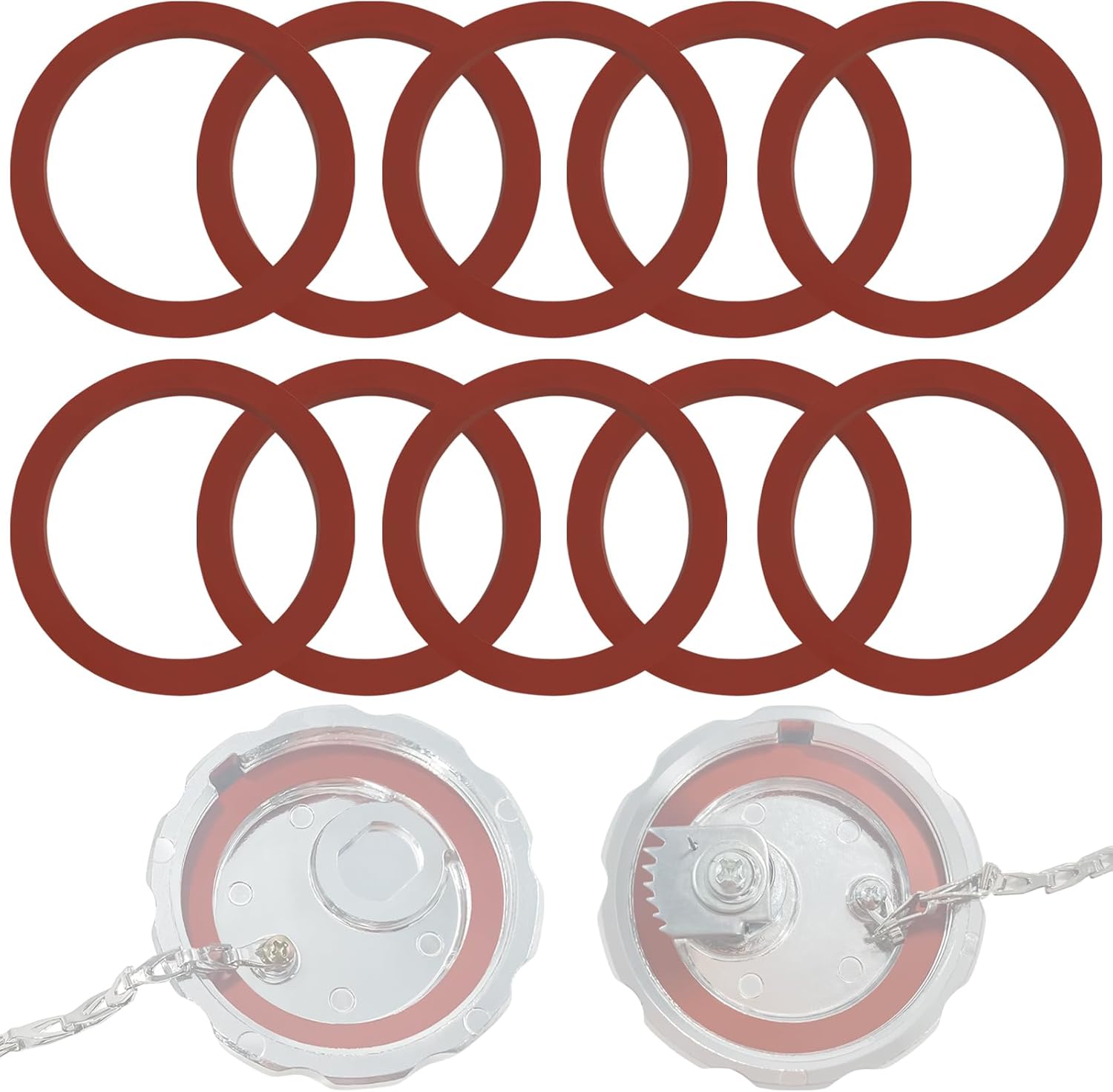 10 pack 20770691 3" Diameter Fuel Tank Cap Gasket, FKM Gasket for Volvo VN & VNL Heavy Duty Trucks Model Turn Fuel Caps, Replaces for S-23949 20511590 VOL20770691 FKM Fuel Cap Seal Gasket