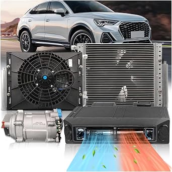 Universal 12V 12000 BTU Under Dash Air Conditioner Heating and Cooling 12 Volt DC A/C Unit Kit, for Car Vintage Cars RV Van Truck ATV Pickup Tractor Motorhome