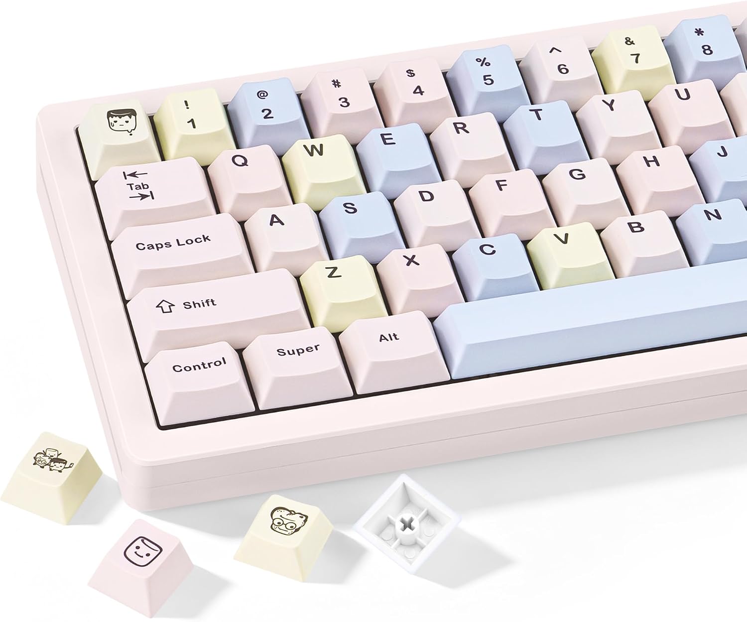 Marshmallow Theme Pink Custom Cute Cartoon Keycaps