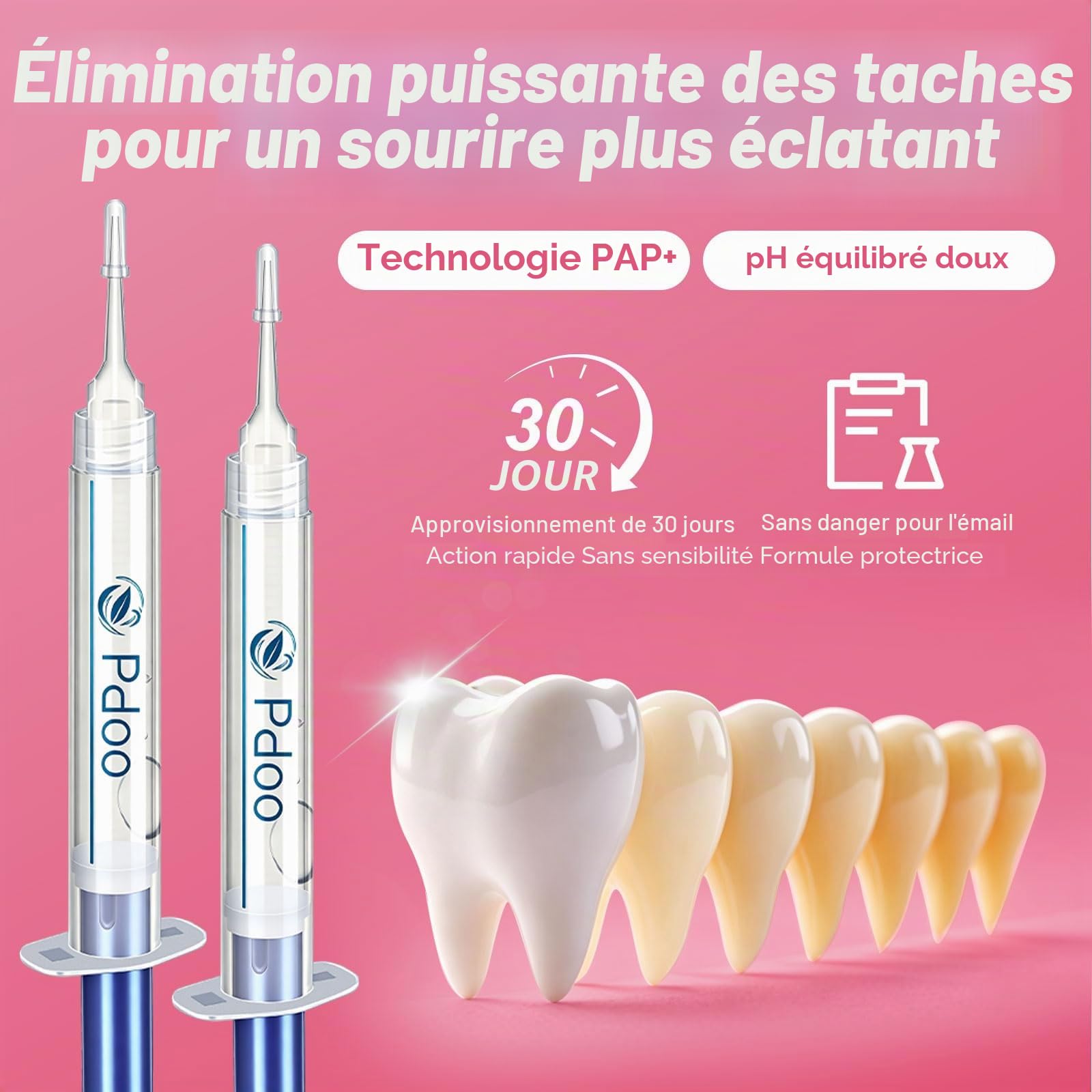 Kit de blanchiment des dents avec plateau lumineux LED pour dents sensibles, gel de blanchiment des dents à la maison, sans douleur et sans danger pour l'émail, jusqu'à 1 à 9 nuances plus blanches en