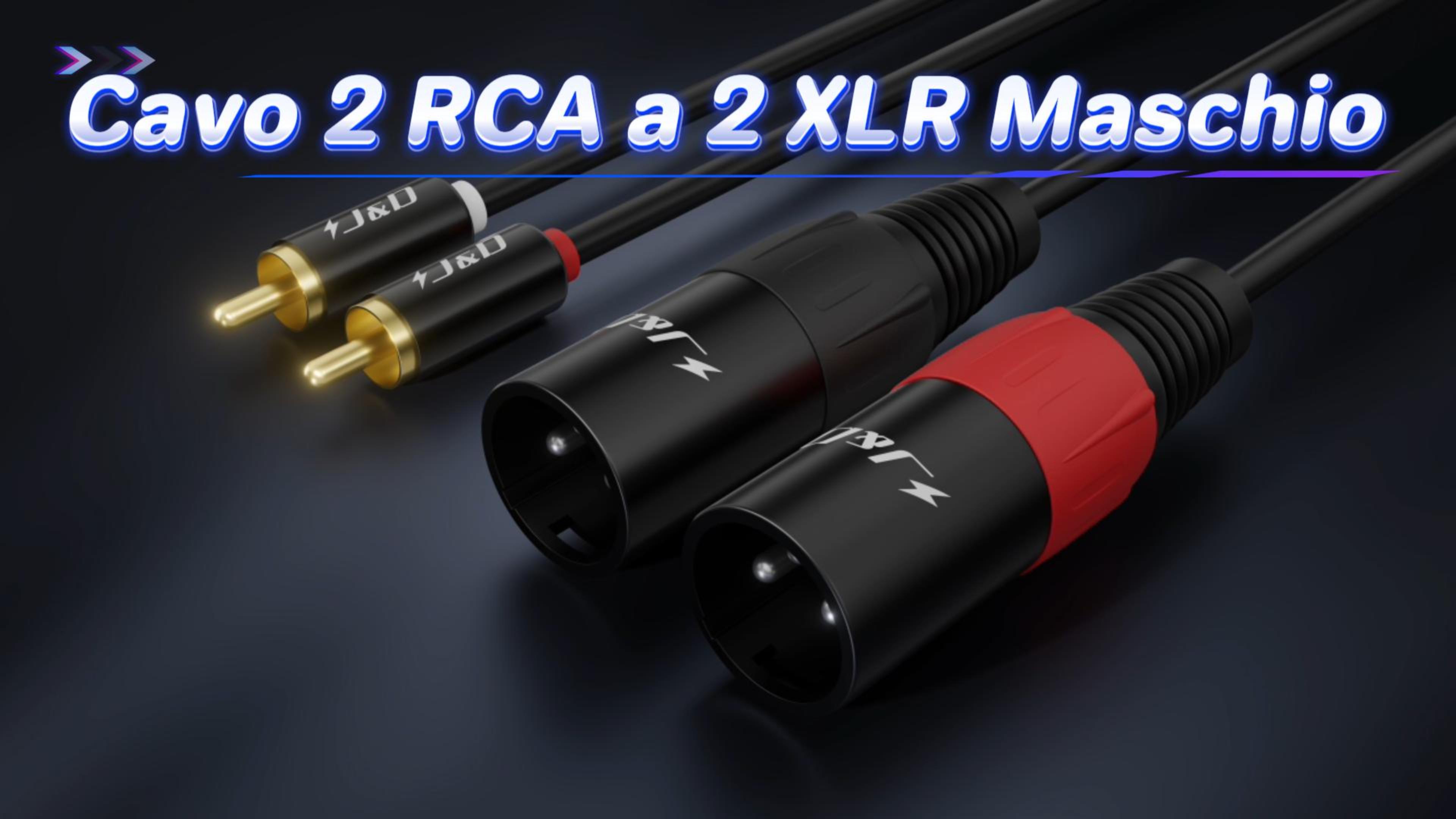 J&D Cavo 2 RCA A 2 XLR Maschi 1,8m - Collegamento Audio Per Altoparlanti E Amplificatori - Foto 8