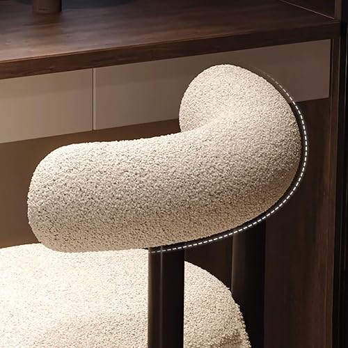Miniatura 4 de Silla moderna con respaldo alto, beige, marco de madera, asiento de espuma, altura ajustable, sala de estar, dormitorio