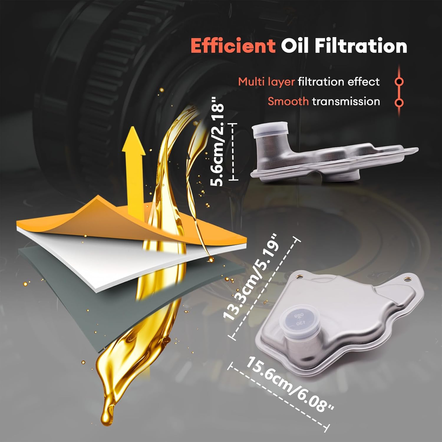 TRANSPEED JF017E Auto Transmission Oil Filter & Gasket Kit Replace 31728-28X0A 31726-3JX0A 3172628X0A for Nissan Altima Juke Rogue NV200 INFINITI QX50 2016 On