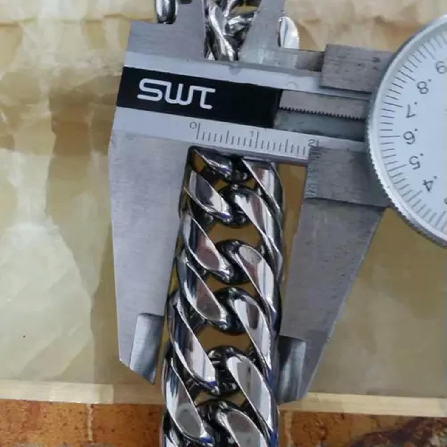 20mm Wide Silver 316L Stainless Steel Curb Cuban Link Chain Necklace Jewelry
