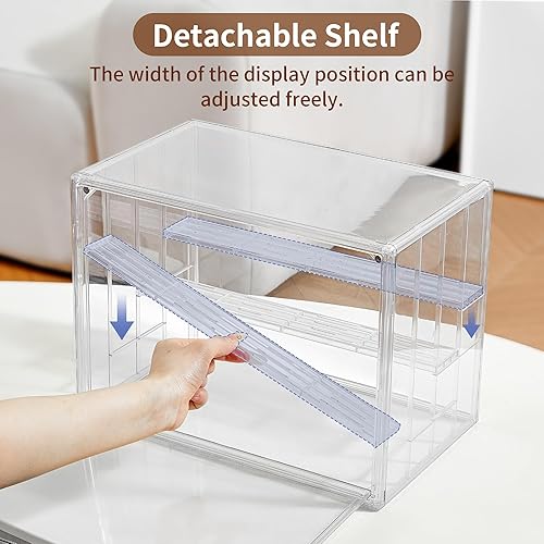 Miniatura 2 de Vitrina para coleccionables, vitrina de acrílico ajustable de 4 capas con puerta magnética, caja de exhibición apilable transparente para figuras, 2