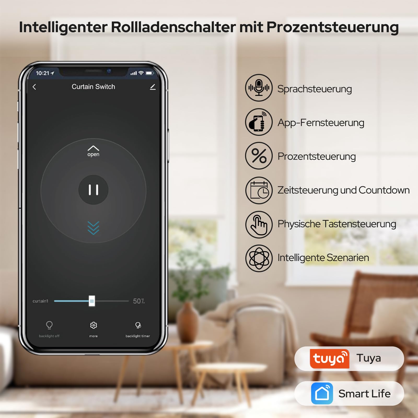 LoraTap 【5. Gen】4 Stück Rollladenschalter, Smart Schalter Jalousien, WiFi, kompatibel mit Alexa Google Home, intelligenter Timer, Wandmotor