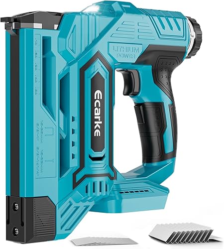 Ecarke Clavadora inalámbrica 2 en 1 compatible con batería Makita de 18 V, pistola de clavos de calibre 18 de 5/8 a 1-1/4 pulgadas con 2000 nials