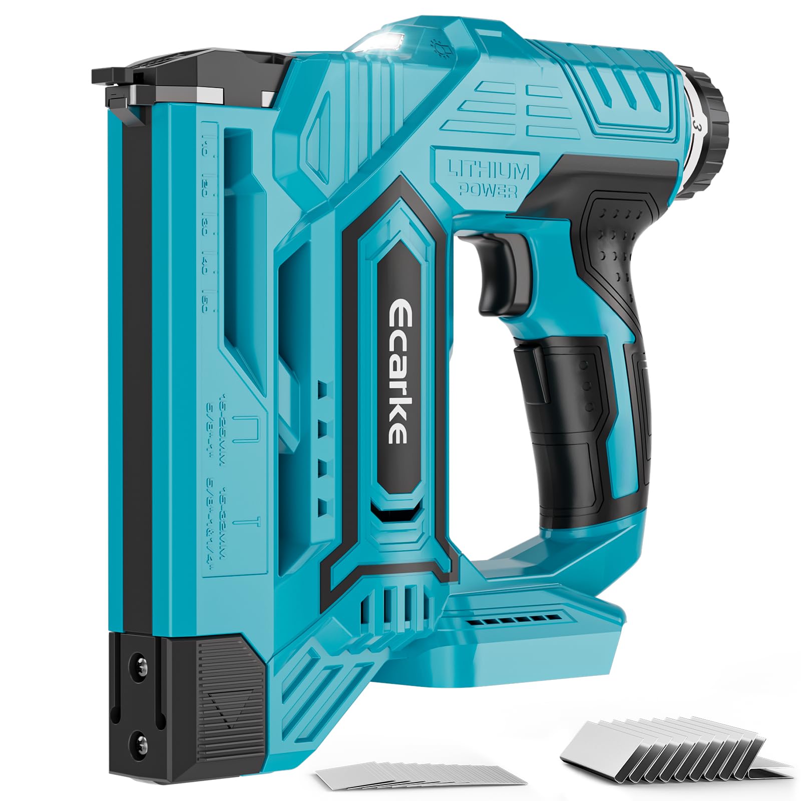 Photo 1 of Ecarke Cordless Brad Nailer 2-in-1 Compatible with Makita 18V Battery, 18 Gauge Nail Gun 5/8 to 1-1/4 Inch with 2000 Nials for Wood Carpentry, Powered Electric, 2 Mode, Tool Only