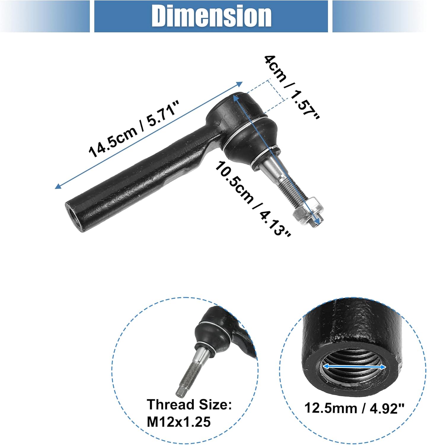 X AUTOHAUX 2pcs Front Outer Tie Rod End Links ES800408 Suspension Steering Tie Rod End 5183761AA 5183761AB for Dodge Caliber 2007-2012 for Dodge Journey 2009-2018