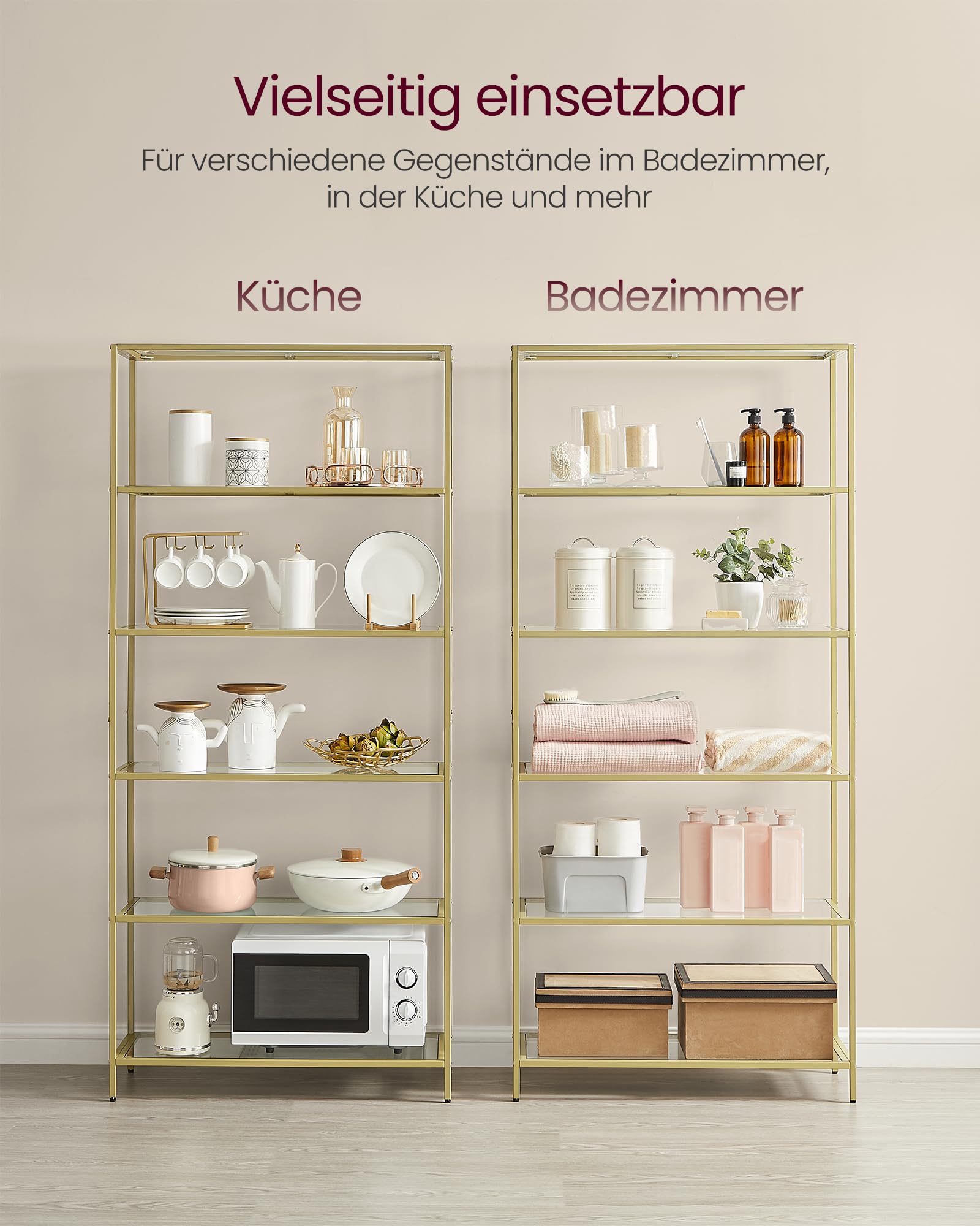 Vasagle Badregal mit 6 Ablagen – Bild 4