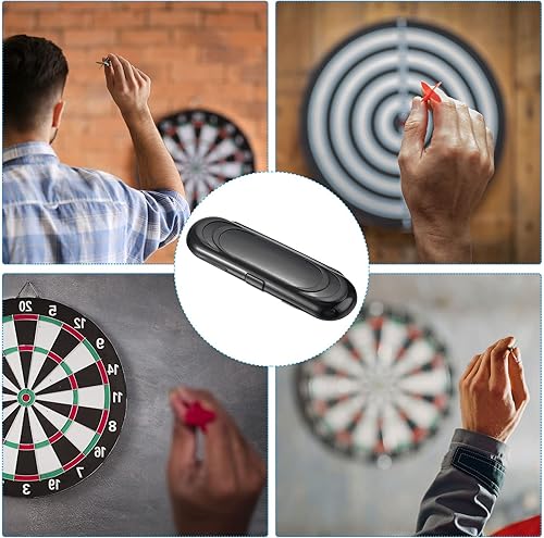 Miniatura 6 de PATIKIL Caja de almacenamiento portátil de dardos de nailon, 2 unidades de soporte para dardos para mantener tu dardo seguro, color negro