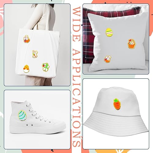 Miniatura 4 de 24 parches de felpilla de Pascua, parches termo-adhesivos para coser en ropa, sombrero, camisa, bolsos, jeans, decoraciones de bricolaje