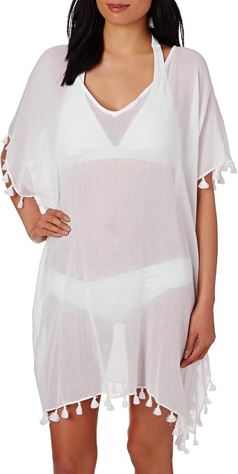 Seafolly Womens Kaftan Tassel Trim Cover Up Dress