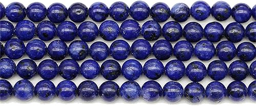 Miniatura 4 de 4, 6, 8, 10, 0.47 pulgadas, piedra natural, lapislázuli, cuentas redondas sueltas de piedra para manualidades, pulseras, collares, aretes,