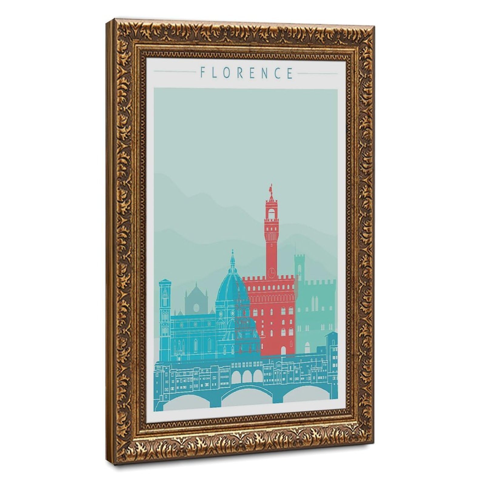Bareronor Florence Skyline Poster Canvas Poster Bedroom Decor Landscape Office Room Decor Gift 16" L X 24" W
