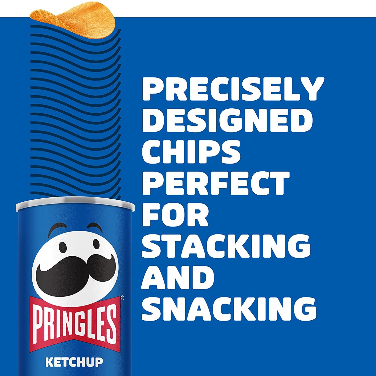 Pringles Ketchup (8 x 165 g) – der unwiderstehliche Snack-Klassiker in der praktischen Dose – knackige Chips mit Ketchup-Geschmack – Pop. Play. Eat.
