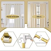 Vista 2 de Orger Gold Curtain Rod with Crystal Ends, 30-68 Inches, Modern Diamond Design, 1 Inch Diameter