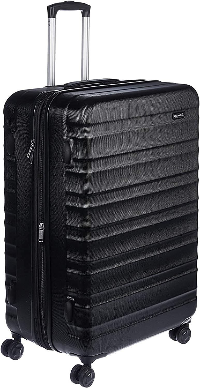 Hardside Expandable Suitcase - ABS Travel Luggage with 4 Double Spinner Wheels - Scratch Resistant and Lightweight Construction - 52.6 x 32 x 78cm - Black