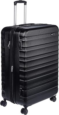 Amazon Basics Carry Case, Suitcase, Hard Type, With Double Casters, Black, 1pcs