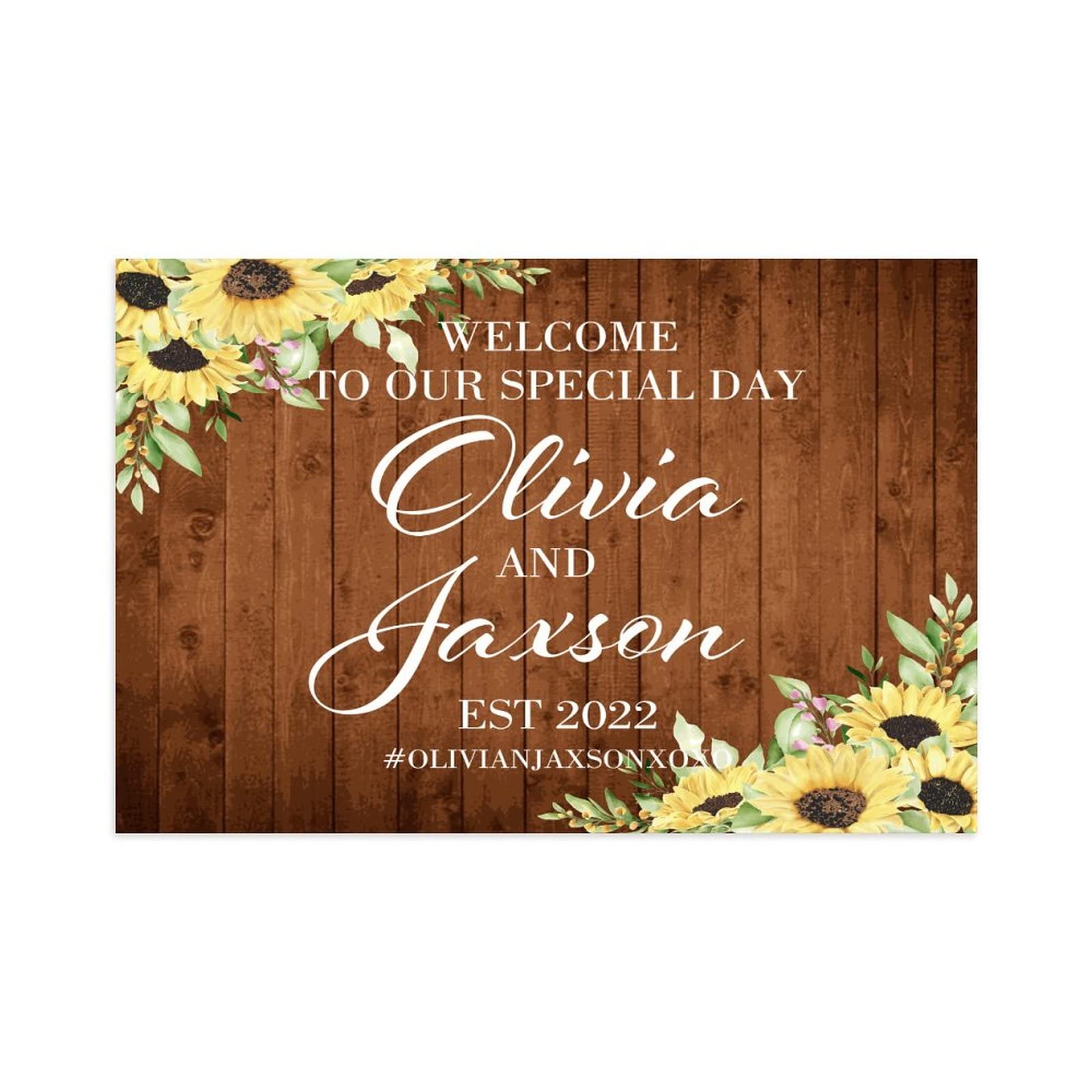 Panneau de bienvenue pour mariage avec inscription « Welcome to Our Special Day » en bois vintage pour mariage, mariage, réception, cérémonie, fiançailles, fête, 50,8 x 76,2 cm