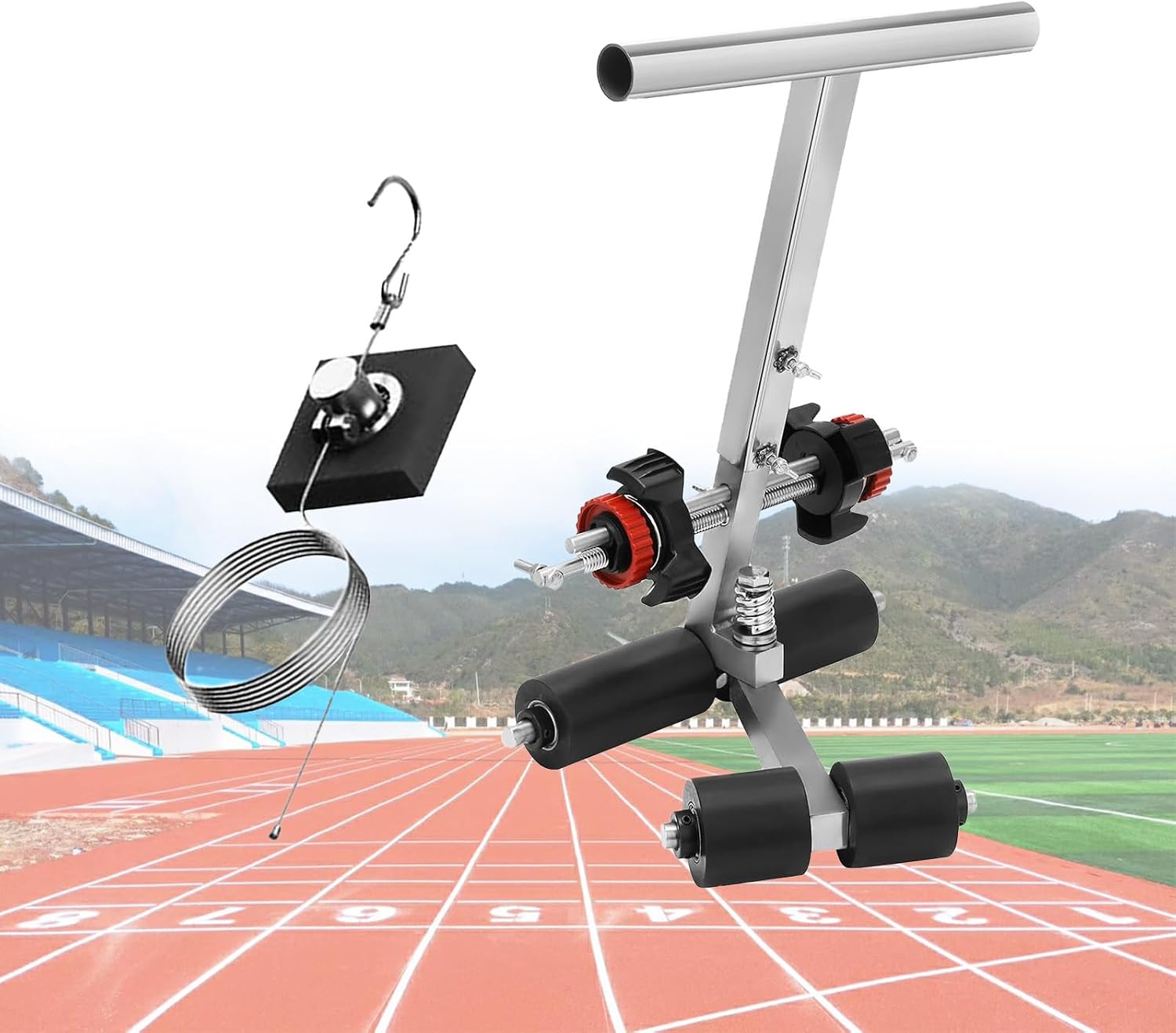 Tape Marking Machine, Hand-Push Tape Sticking Machine, Manual Floor Tape Applicator for Driveway, Asphaltor Concrete, Playing Field, Basketball Courts ()