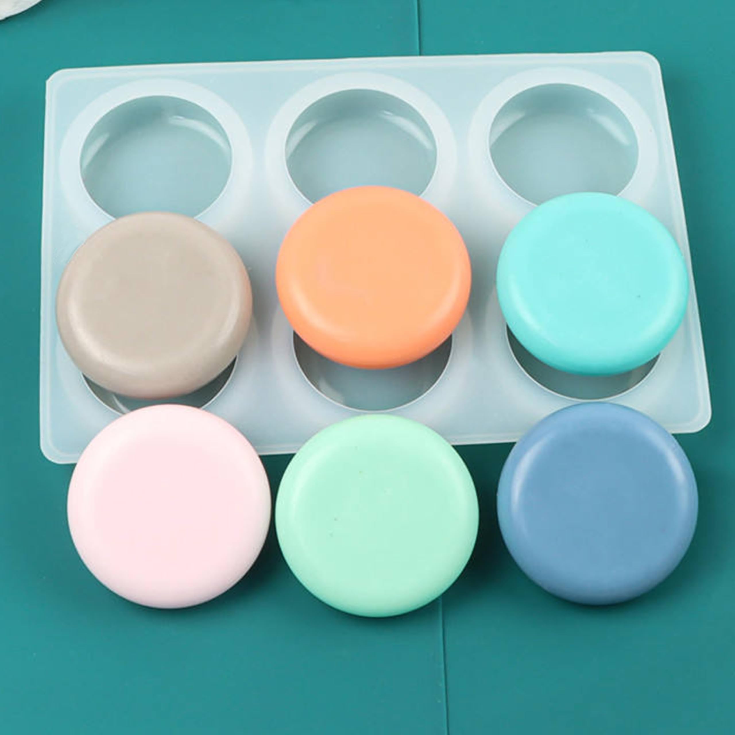 MoldBerry Silicone Soap Mold | 6 Cavity Round Soap Mould | Versatile Soap Mold for Crafting | Circular Soap Tray for Soap Making, Homemade Soap, Bath Bomb, Soap Bars (Multicolor – PK1)-image-16