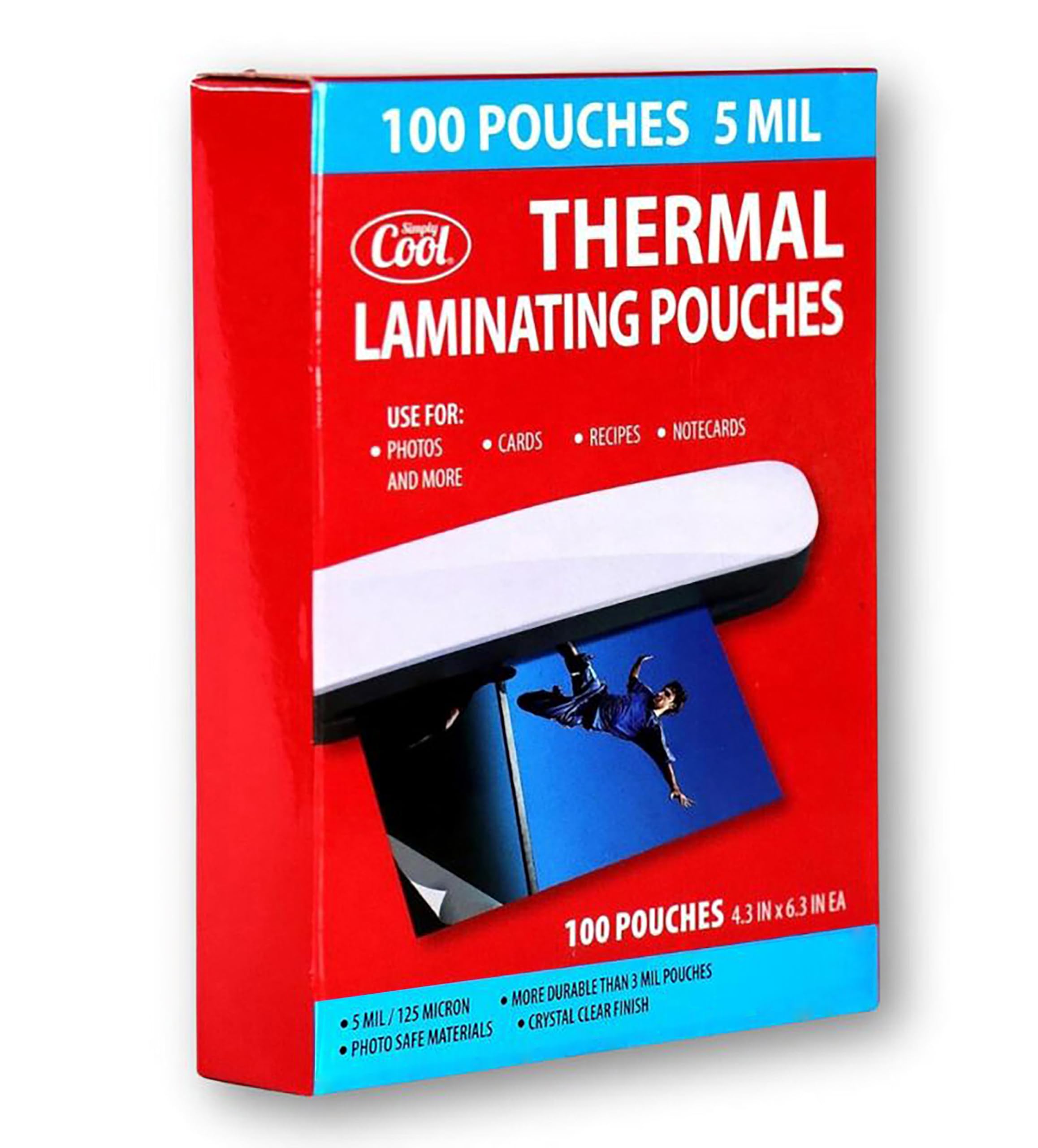 5MIL Thermal Laminating Sheets (100 Count) 4.3x6.3 inch, Card Size Dry-Erase Friendly Sheets, Compatible with Laminators Crystal, Clear Laminated Finish