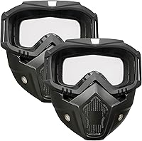 Vista 1 de Máscara Airsoft de cara completa, máscara de paintball, máscara táctica, gafas de casco de motocicleta con máscara facial extraíble para hombres