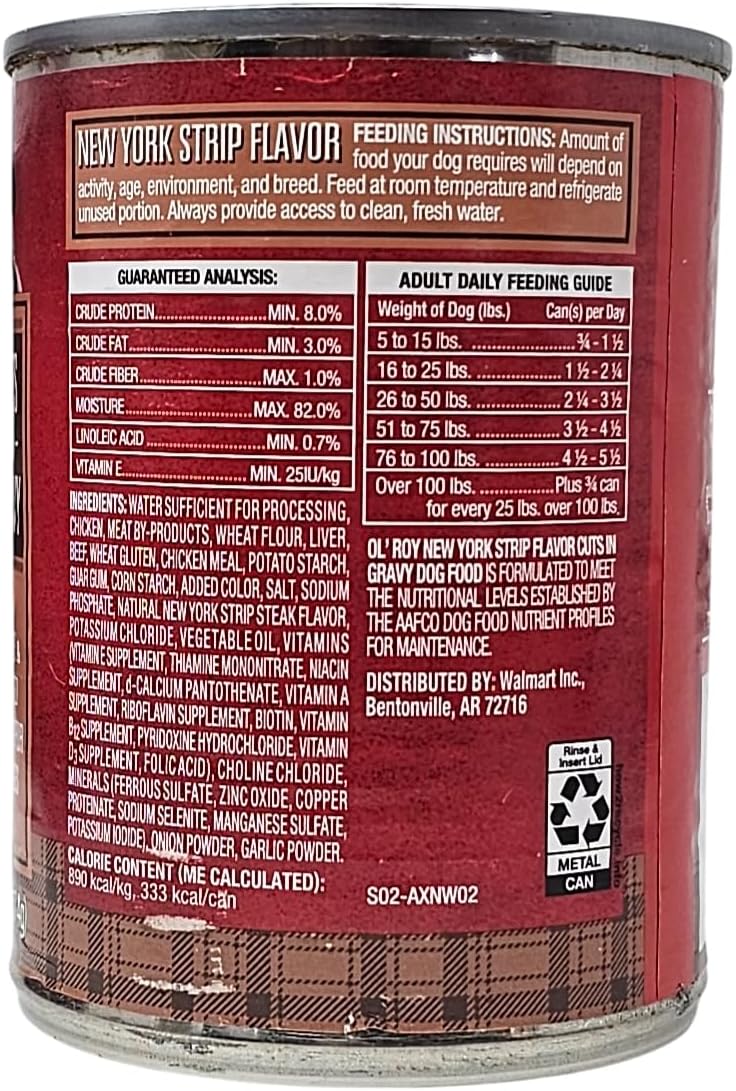 Ol' Roy Prime Variety Pack Ribeye and New York Strip Wet Dog Food, Pack of 12