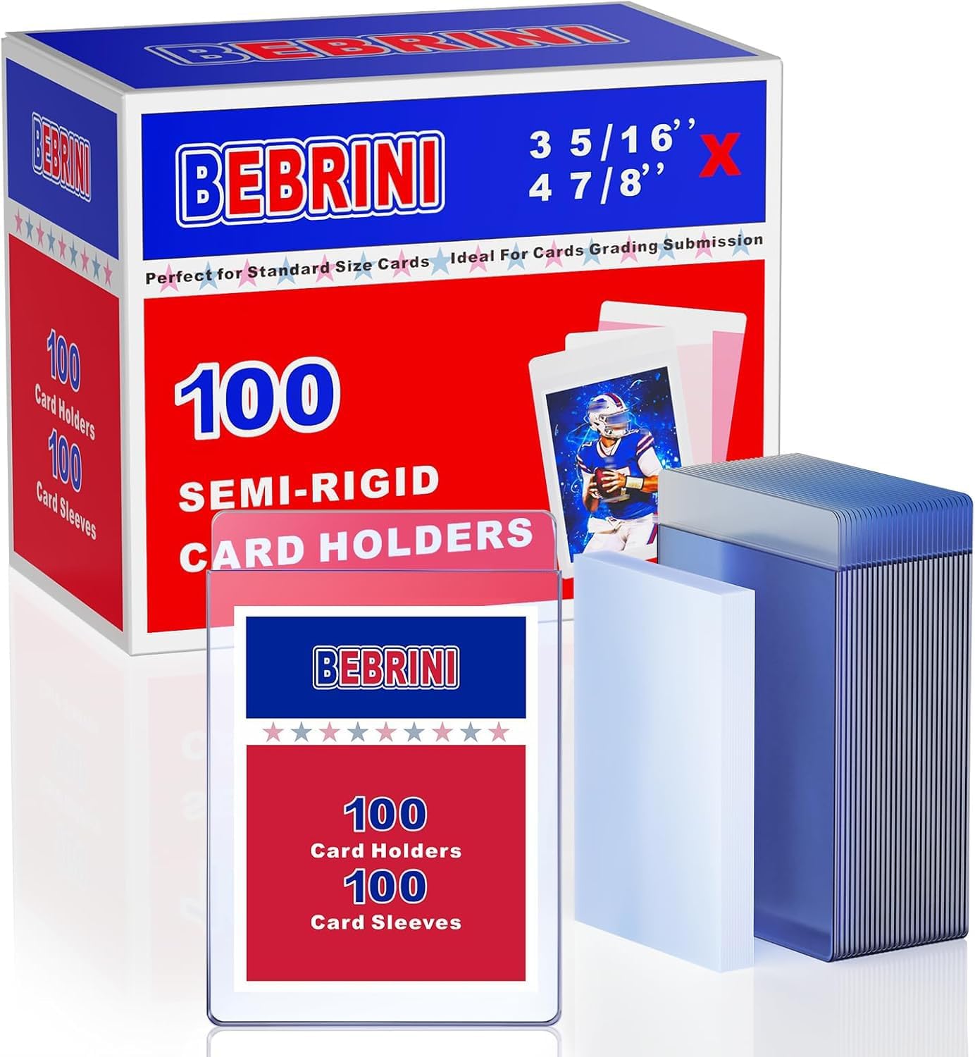 800ct Semi Rigid Card Holders & 800ct Soft Sleeves for PSA, SGC, BGS, CSG Graded Cards Submissions, PSA Submission Card Sleeves for Sports, PKM, Baseball, Trading Cards