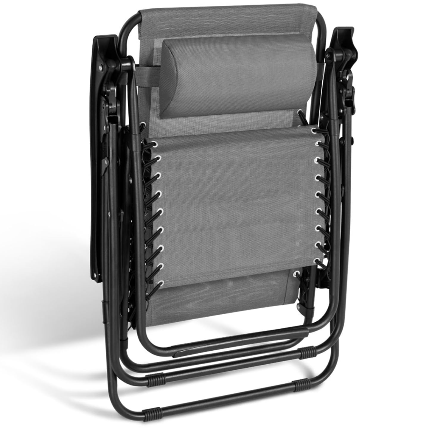 IDMarket - Lot de 2 fauteuils de Jardin inclinables Relax Grand Confort Gris Anthracite