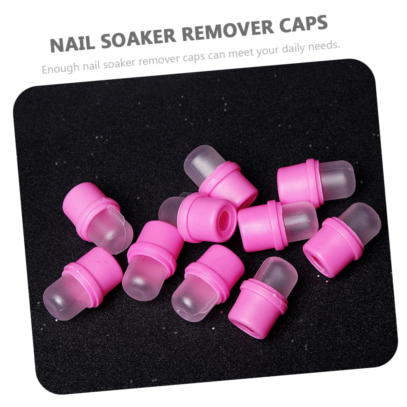 20Pcs Professional Nail Soaker Caps Pink Household Soak Off Covers for Manicure and Pedicure Nail Art Removal Reusable Tool for Salon and Home Use